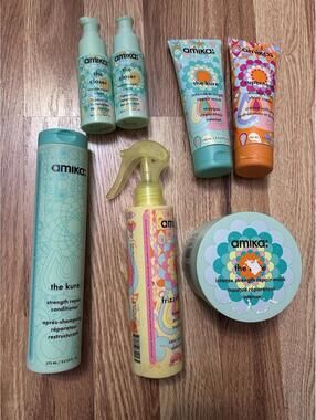 Amika Bundle 7pc The Kure Anti Frizz Shine Moisture Repair Mask Conditioner